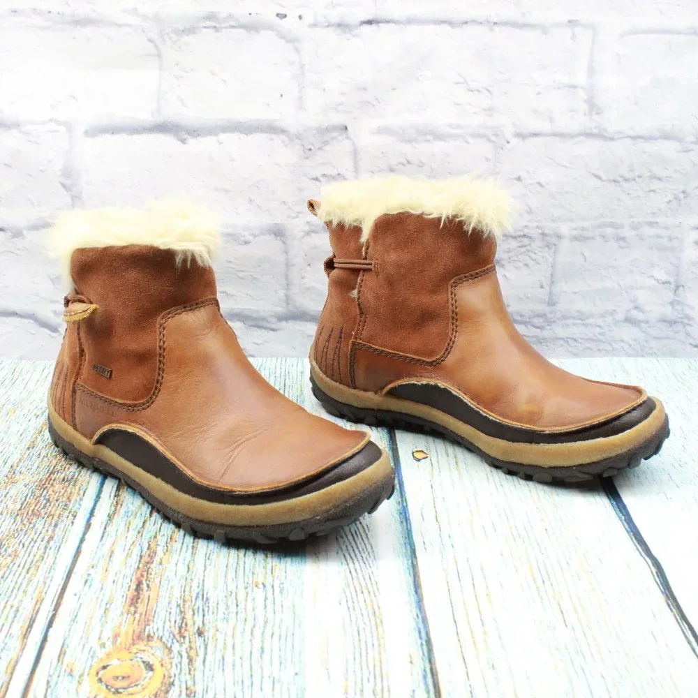 MERRELL Tremblant Pull On Polar Shearling Boots Oak Leather Size 5.5 - Picture 3 of 9